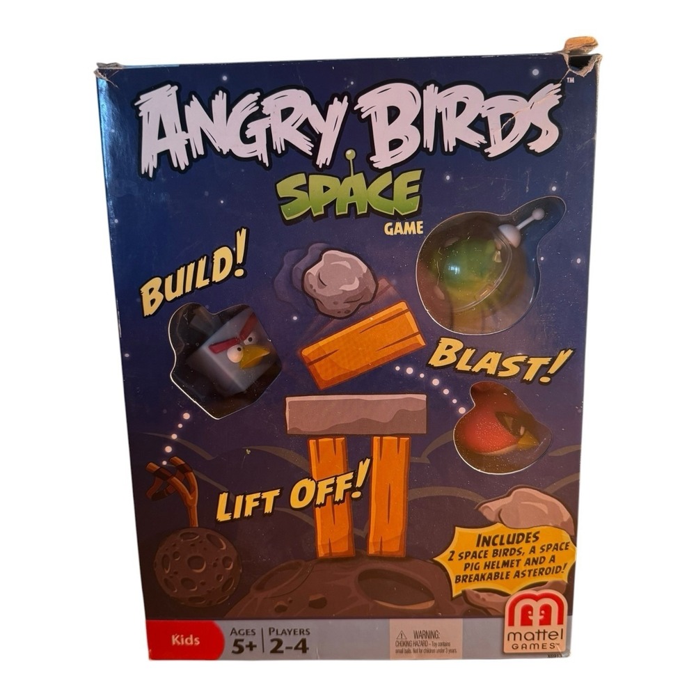 Mattel Angry Birds Space Game 2012 Incomplete Missing Half Of Asteroid